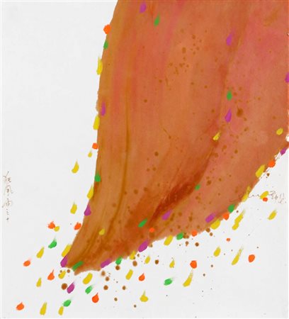 HSIAO CHIN 1935 " Tempesta - 10 " Acrilico su carta, cm. 40 x 36,5 Firmato a...