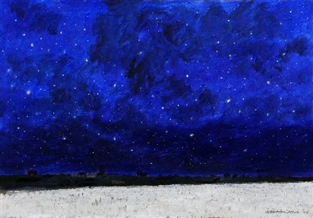 NATALE ADDAMIANO 1943 " Cielo stellato ", 2006 Olio su tela, cm. 30 x 40...