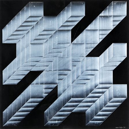 PAOLO SCIRPA 1934 Senza titolo, 1975 Pittura su foglio di alluminio lavorato,...