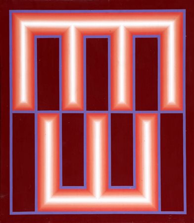 RINO SERNAGLIA 1936 " Luce - ombra ", 1982 Acrilico su tela, cm. 74 x 69...