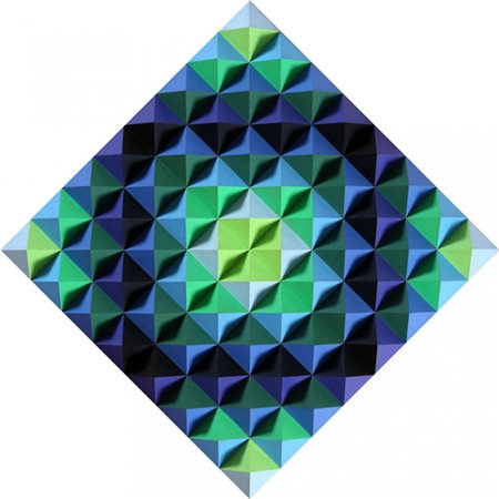 HANS JORG GLATTFELDER 1939 " PYR 508 ", 1975 Rilievi con piramidi, cm. 80 x...