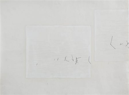 MARCO GASTINI 1938 Senza titolo, 1977 Pearl white e conte nero su carta, cm....