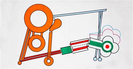 RENATO VOLPINI 1934 Senza titolo, 1972 Olio su tela, cm. 107 x 200 Firmato e...