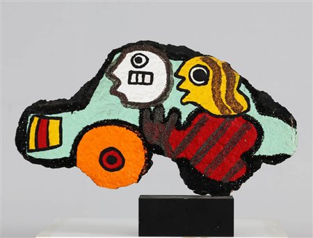 JOSE' DE GUIMARAES 1939 Senza titolo, 1982 Pittura su cartapesta, cm. 22 x 39...