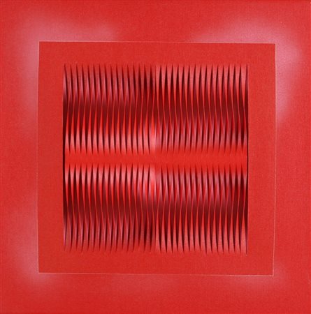 ALBERTO BIASI 1937 " UT 57 ", 2001 Tecnica mista su tela, cm. 40 x 40 Firmato...
