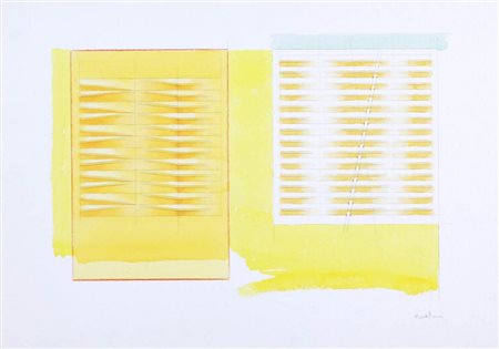 AGOSTINO BONALUMI 1935 - 2013 " Progetto ", 1997 Acquarello e matite su...