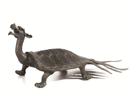 TARTARUGA, CINA, DIANSTIA MINGin bronzo&nbsp;A Ming bronze dragon turtle&nbsp;