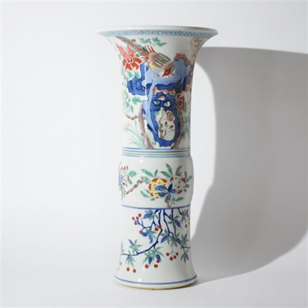 A Chinese Gu shaped vase
