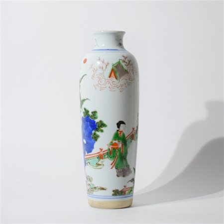A Chinese Wucai sleeve vase