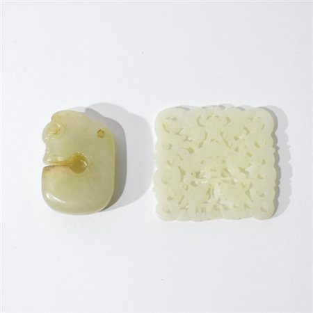 Two Chinese jade pendants