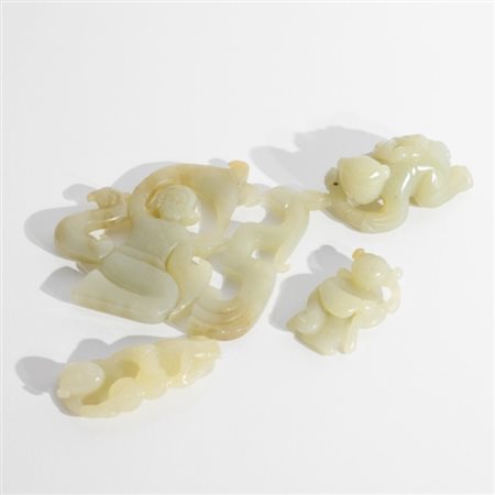Four Chinese jade carvings