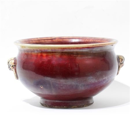 A large Chinese 'sang de boeuf' censer