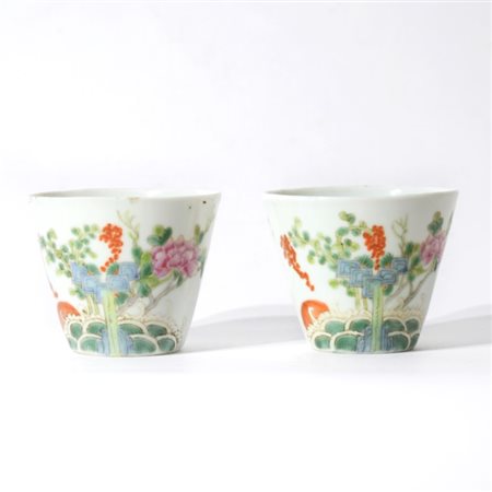 Two Chinese Famille Rose cups