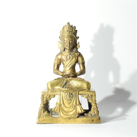 A fine Chinese bronze seated Amytaius