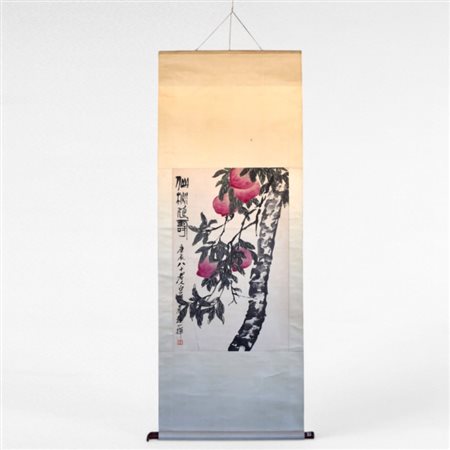 'Peaches' a Chinese  tempera painting