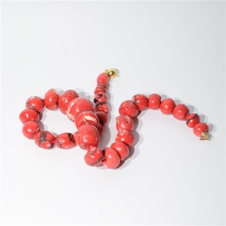 A large Tibetan coral necklace