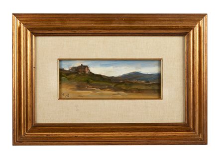 GUGLIELMO PIZZIRANI (Bologna, 1886 – 1971) "Tramonto". Olio su tavola. Cm...