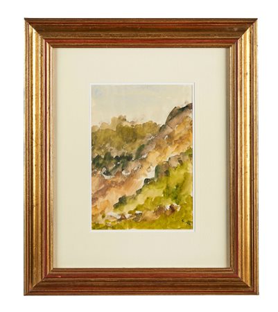 GUGLIELMO PIZZIRANI (Bologna, 1886 – 1971) "Paesaggio". Acquerello su carta....