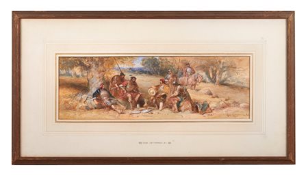 CHARLES CATTERMOLE (UK 1832 - 1900) “Senza titolo”. Tecnica mista su carta....