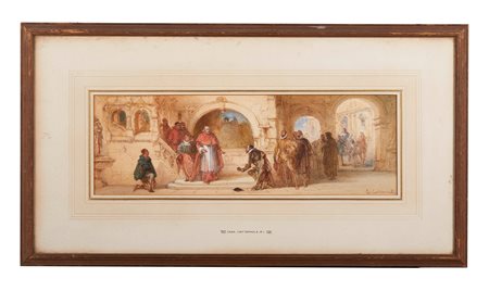 CHARLES CATTERMOLE (UK 1832 - 1900) “Senza titolo”. Tecnica mista su carta....