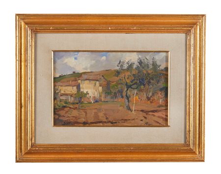 MASANIELLO LUSCHI (Livorno 1942 -1995) “Senza titolo”. Olio su faesite. Cm...