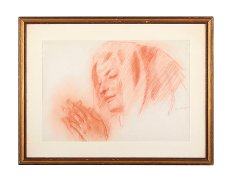 GIOVANNI ROMAGNOLI (Faenza 1983 – Bologna 1976) “Senza titolo”. Sanguigna su...