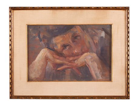 LUIGI VAROLI (Cotignola 1889 – 1958) “Volto”, 1923. Olio su tavola. Cm...