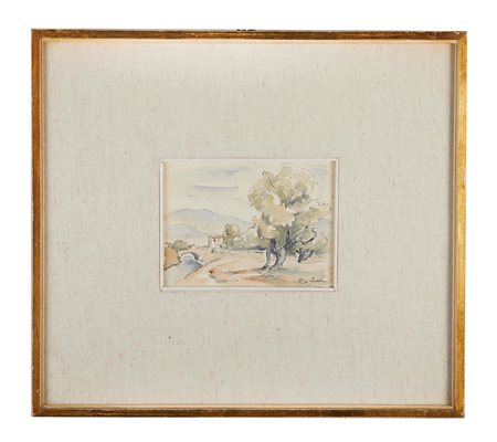 RAFFAELE DE GRADA (Milano 1885 - Milano 1957) Acquerello su carta. Cm 11x15....