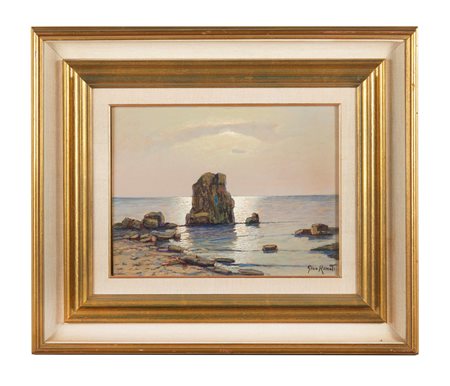 GINO ROMITI (Livorno 1881 – Livorno 1967) attr. “Senza titolo”. Olio su tavola. Cm...