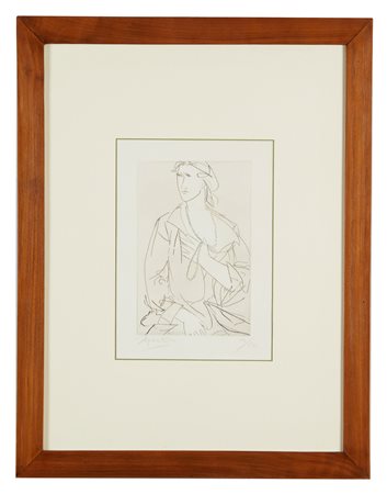 GIACOMO MANZU’ (Bergamo 1908 –Aprilia 1991) “Ritratto di donna”. Litografia a...