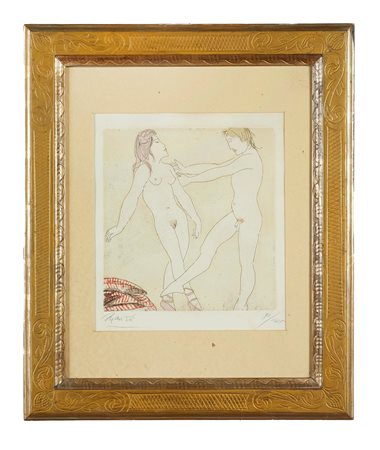 GIACOMO MANZU’ (Bergamo 1908 - Roma 1991) “Giulia e Mileto”. Incisione e...