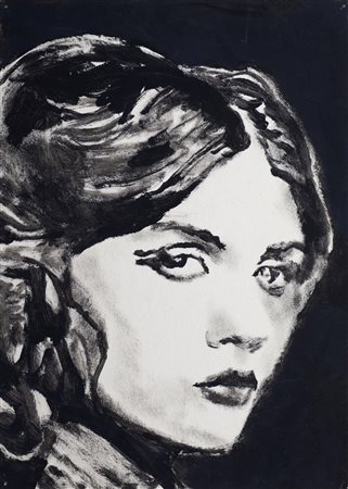 ANDREA SALTINI (Carpi 1974) "Volto", 2013. Tecnica mista su carta. Cm...