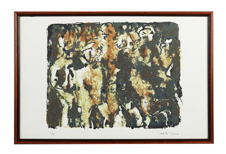 CARLO CORSI (Nizza 1879 – Bologna 1966) “Otto figure”. Cm 35x53. Opera...