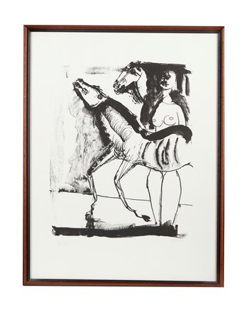 BRUNO CASSINARI (Piacenza 1912 – Milano 1992) “Cavalli”, 1960. Litografia a...