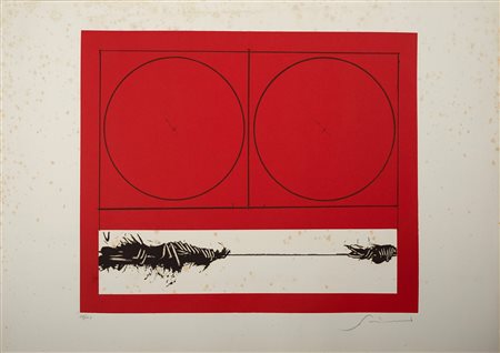 EMILIO SCANAVINO (Genova 1922 – Milano 1986) “Personaggio”. Litografia a...