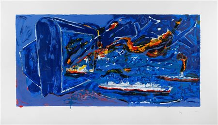 MARIO SCHIFANO (Homs 1934 – Roma 1998) “Stand by”. Serigrafia polimaterica su...