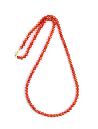 Girocollo con corallo Mediterraneo fermezza in oro giallo 18k, ad un filo di...