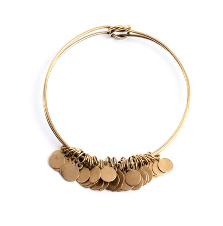 Bracciale rigido in oro formato da un doppio cerchio in oro bianco ed oro...