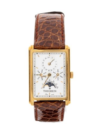 Theorein Kelek Orologio da polso in oro con calendario completo Anni '90...