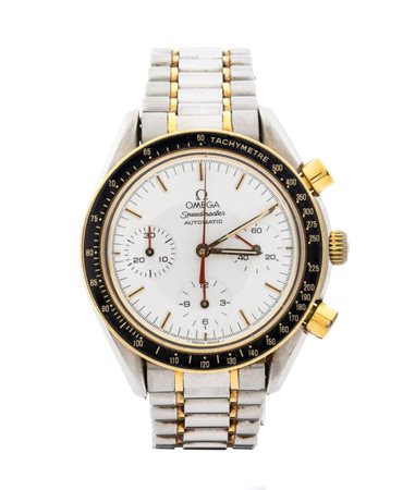 OMEGA Speedmaster: cronografo in acciaio Anni '90 cassa e bracciale in...