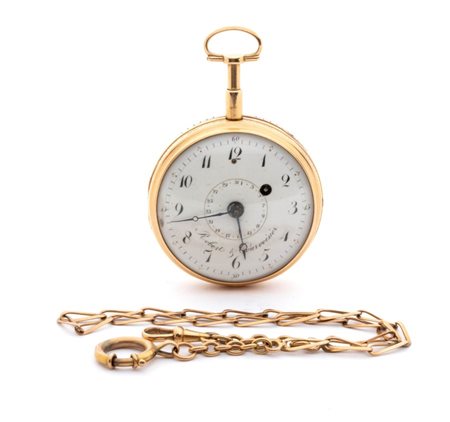 Robert & Courvoisier Orologio da tasca in oro con calendario XVIII secolo...