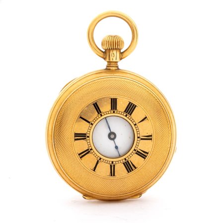 Orologio da tasca occhio di bue in oro XIX secolo con tripla cassa in oro...