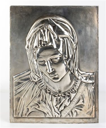 Marcello Mortet (Roma, 1911 - Roma, 1985) Bassorilievo in argento...