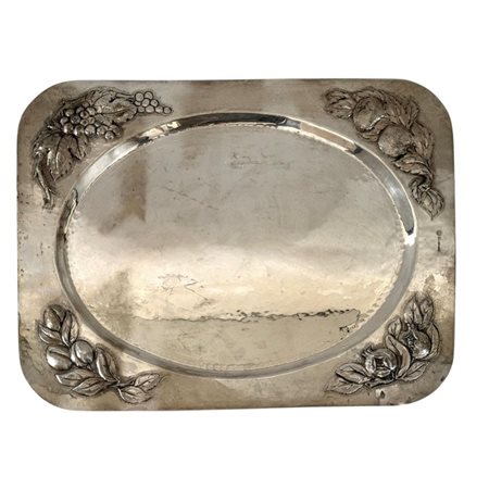 BRANDIMARTE Vassoio italiano in argento XX secolo Larghezza x lunghezza: 50 x...
