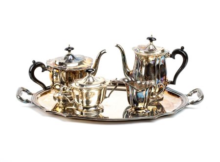 Ricci & C. S.p.A. Servizio da tè e caffè italiano in argento XX secolo Peso...