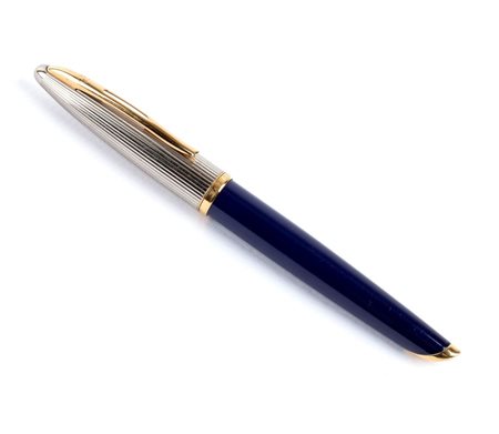 WATERMAN 502 Carene Deluxe: penna a sfera corpo in resina blu e cappuccio...