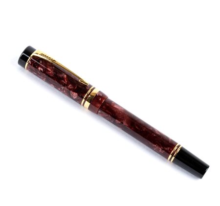 Parker Penna stilografica corpo in resina rossa con dettagli in resina nera e...