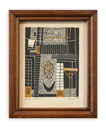 LUIGI SPACAL (1907-2000) - Cortile carsico, 1957