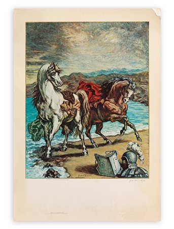 GIORGIO DE CHIRICO - Fetonte e Zampo, Cavalli di Eos