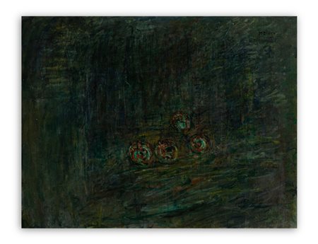 GINO MELONI (1905-1989) - Interno con mele, 1979